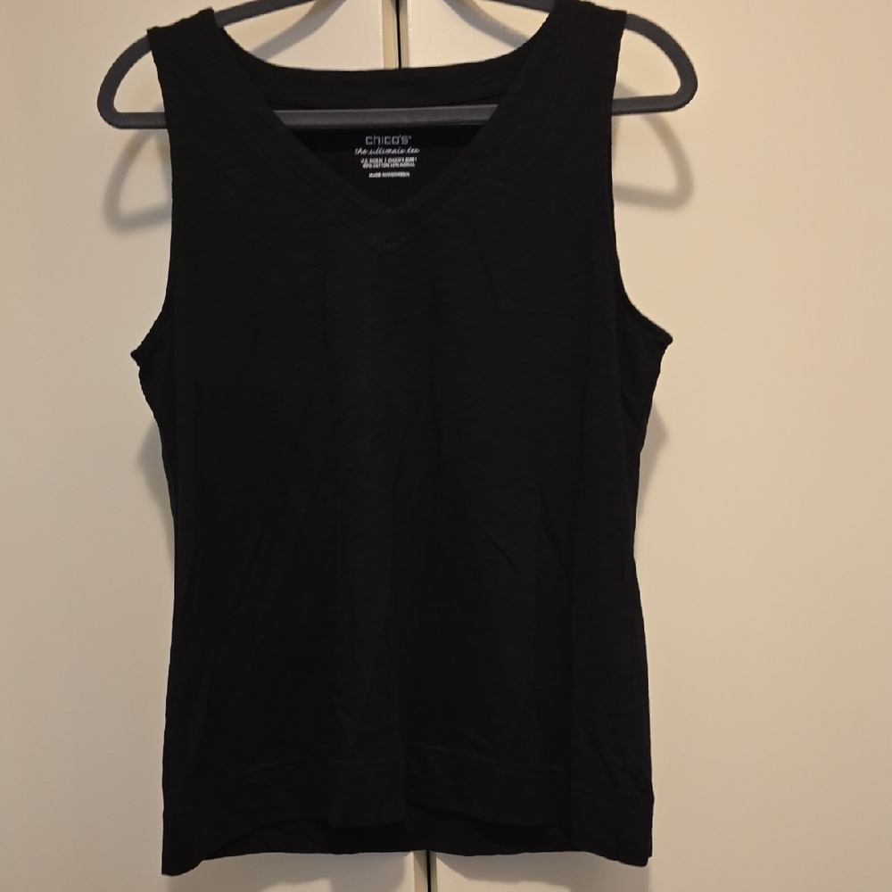 Chico's Black V-Neck Tank Top